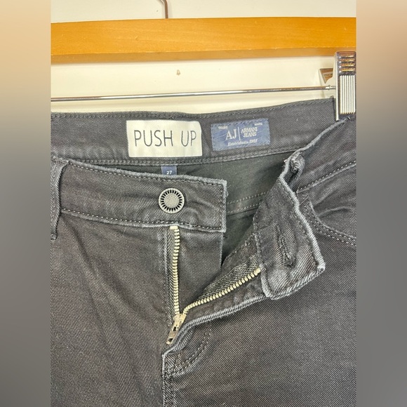 Emporio Armani Push Up J239 Black Slim Straight Jeans Sz 27 Y2K Embellished - Picture 5 of 12